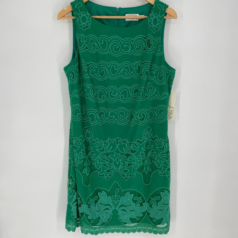 Eliza J. Dress Woman’s 14 Kelly Green Cocktail Lace Burnout Wedding Formal